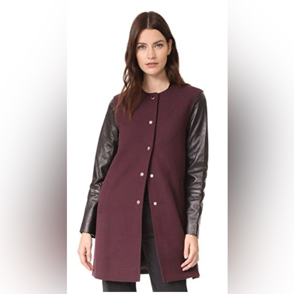 Club Monaco Wioletta Coat in Burgandy size S